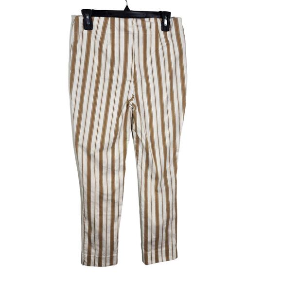 Chico's So Slimming Ankle Pant Size 00R US 2 White Neutral Brigitte Shine Stripe - Picture 2 of 9